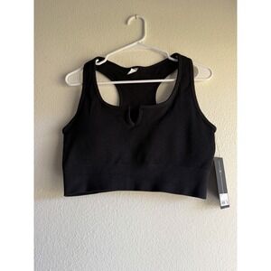 Velocity Women's Seamless Rib Abyss Racerback Sports Bra Black Size XL NWT